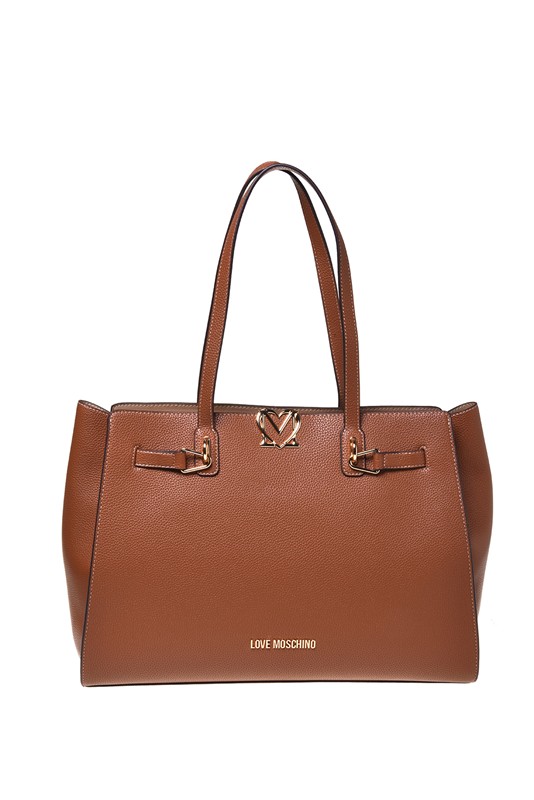 MOSCHINO - Borsa pu grs cuoio