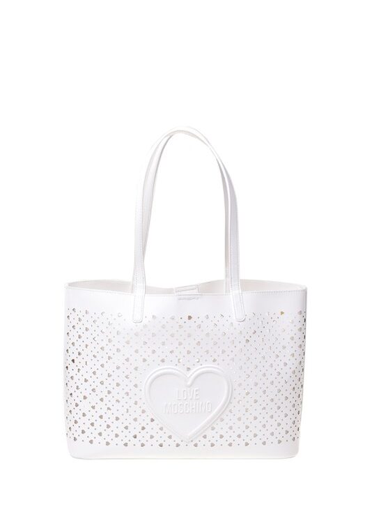MOSCHINO - Borsa pu bianco