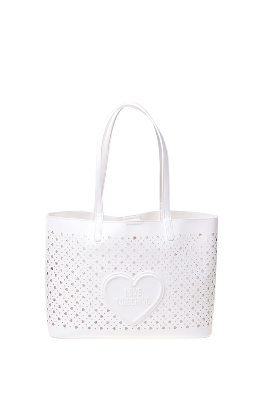 MOSCHINO - Borsa pu bianco