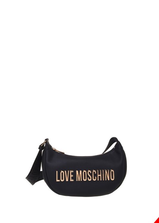 MOSCHINO - Borsa pu grs nero galv.oro