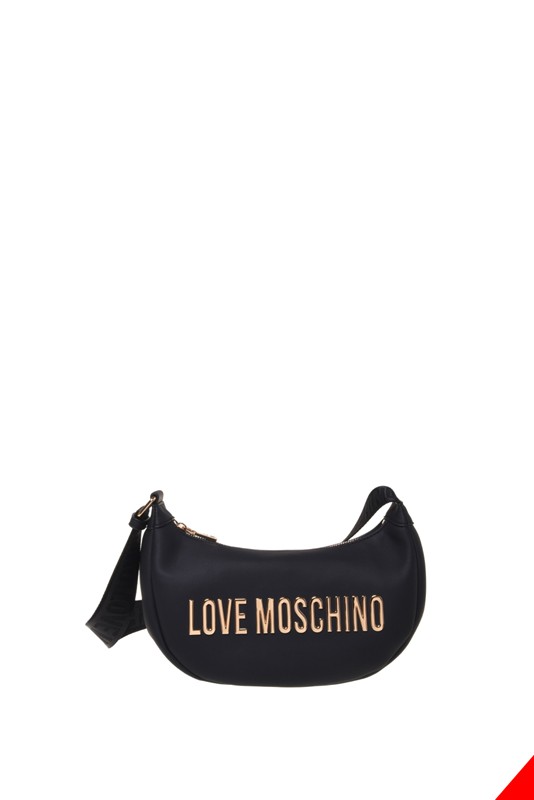 MOSCHINO - Borsa pu grs nero galv.oro