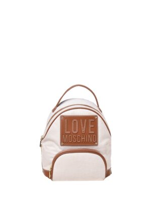MOSCHINO - Zaino canvas naturale+pu cuoio