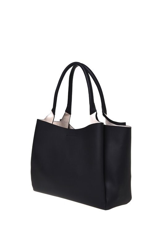 MOSCHINO - Borsa pu grs nero galv.oro