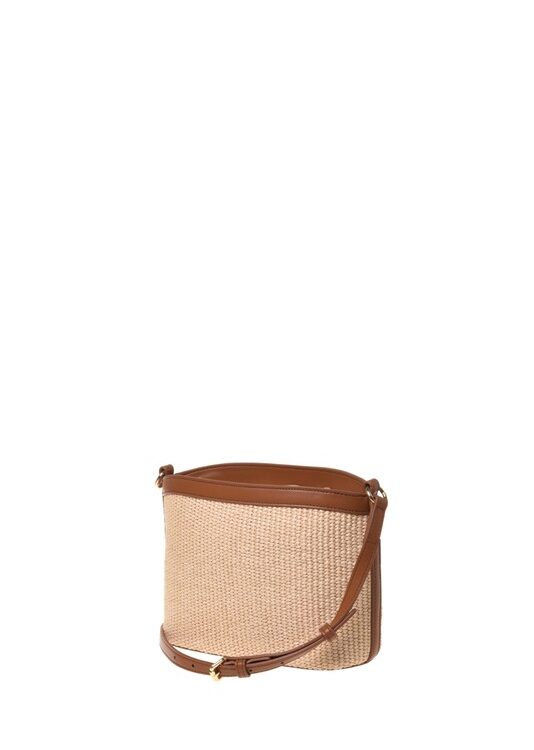 MOSCHINO - Borsa straw+pu cuoio