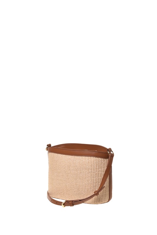 MOSCHINO - Borsa straw+pu cuoio