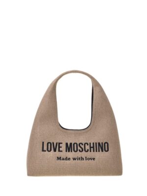 MOSCHINO - Borsa canvas oro