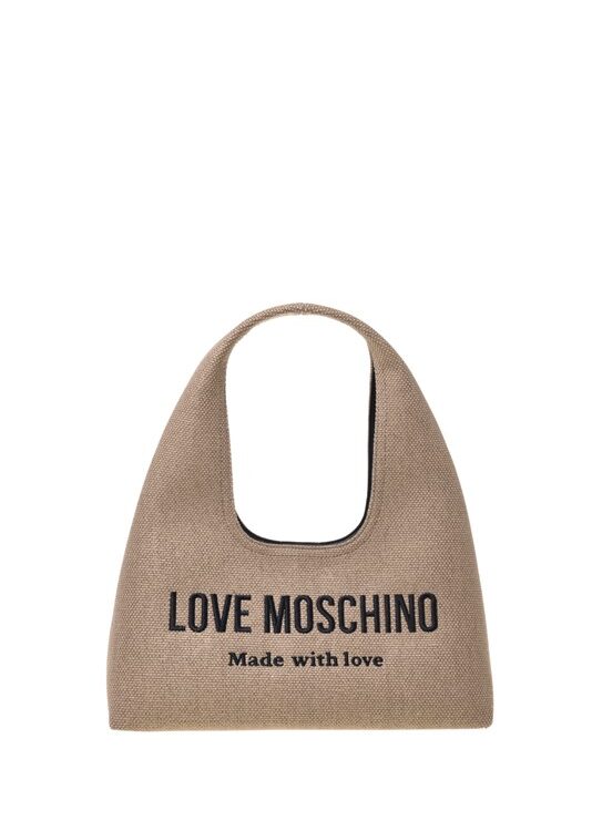 MOSCHINO - Borsa canvas oro