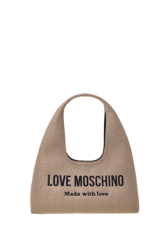 MOSCHINO - Borsa canvas oro