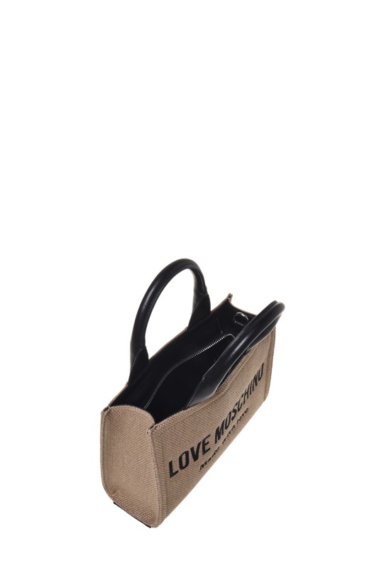 MOSCHINO - Borsa canvas oro