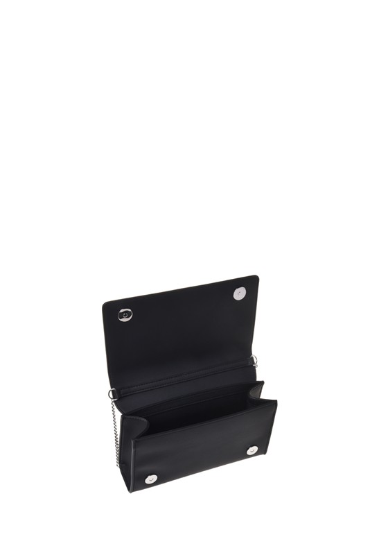 MOSCHINO - Borsa pu grs nero galv.nikel