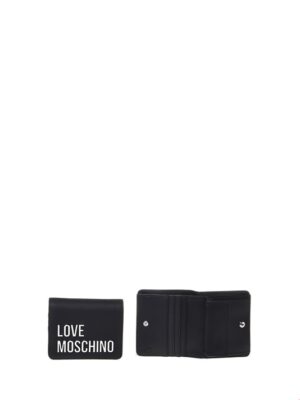 MOSCHINO - Portafoglio grs pu nero+galv.nikel