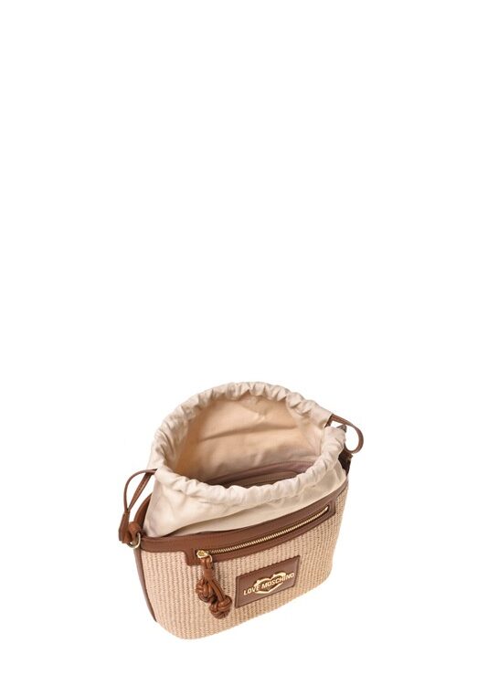 MOSCHINO - Borsa straw+pu cuoio