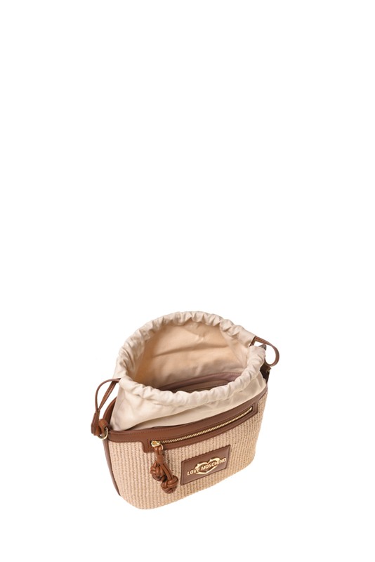 MOSCHINO - Borsa straw+pu cuoio