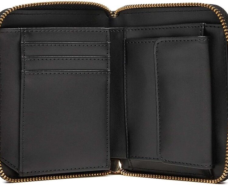 MOSCHINO - Portafoglio grs pu nero+galv.oro
