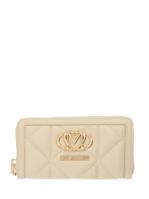 MOSCHINO - Portafoglio pu embossed burro