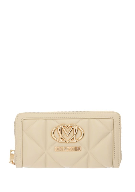 MOSCHINO - Portafoglio pu embossed burro