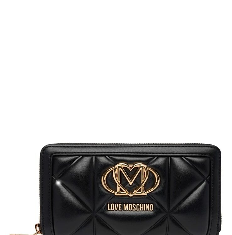 MOSCHINO - Portafoglio pu embossed nero