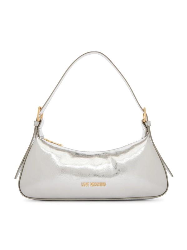 MOSCHINO - Borsa pu laminato argento