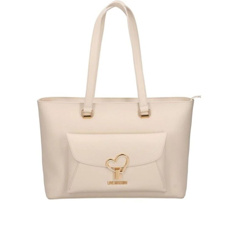 MOSCHINO - Borsa pu avorio