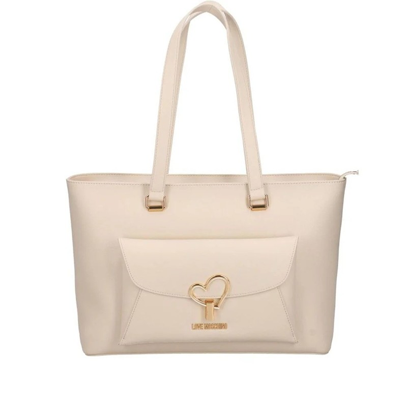MOSCHINO - Borsa pu avorio