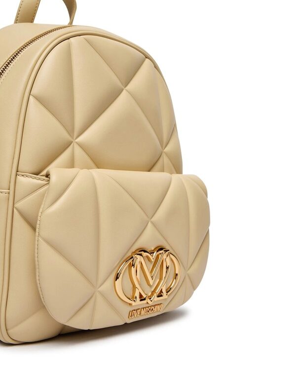 MOSCHINO - Zaino pu embossed burro