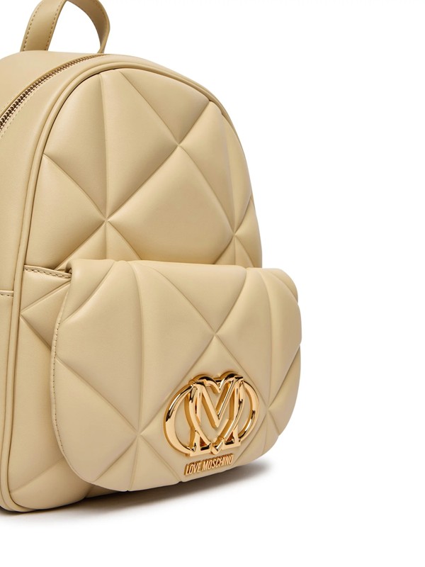 MOSCHINO - Zaino pu embossed burro