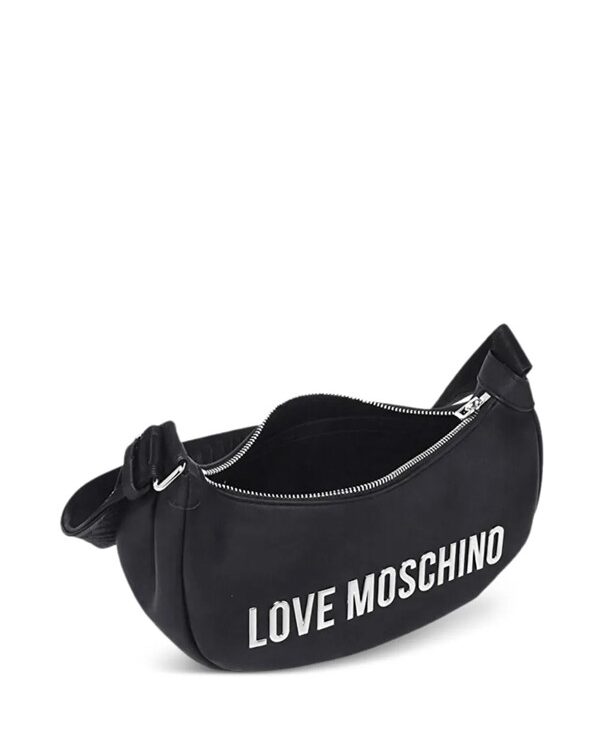 MOSCHINO - Borsa pu grs nero galv.nikel