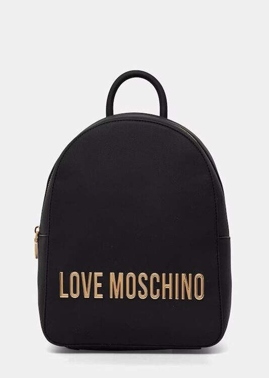 MOSCHINO - Zaino pu grs nero galv.oro