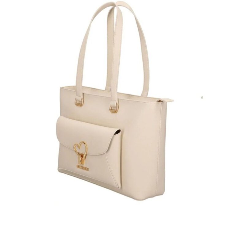 MOSCHINO - Borsa pu avorio