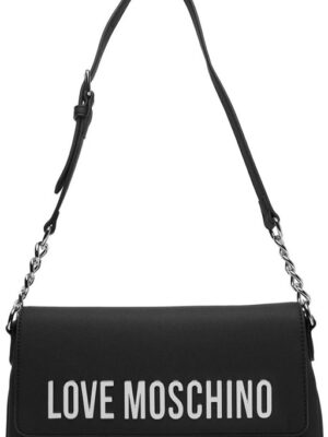 MOSCHINO - Borsa pu grs nero galv.nikel