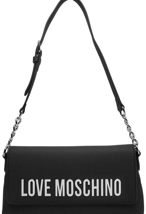 MOSCHINO - Borsa pu grs nero galv.nikel