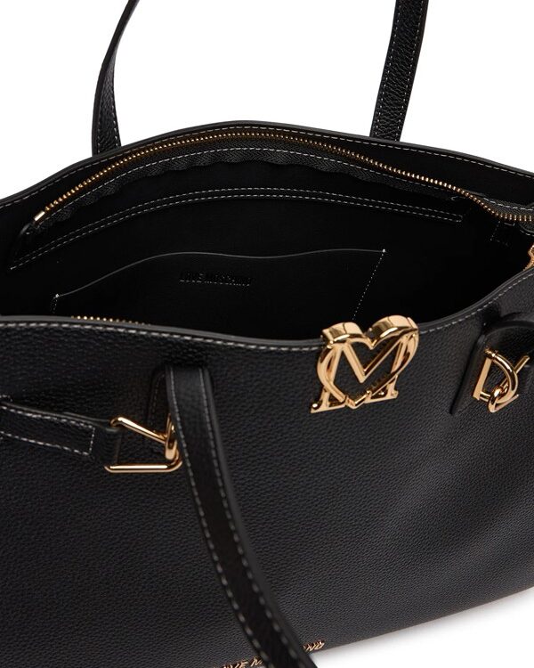 MOSCHINO - Borsa pu grs nero