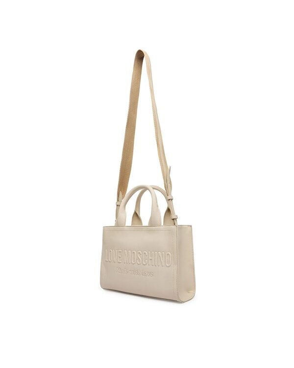MOSCHINO - Borsa pu grs avorio