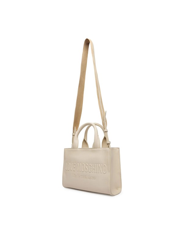 MOSCHINO - Borsa pu grs avorio