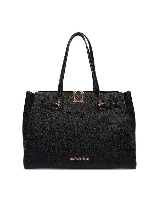 MOSCHINO - Borsa pu grs nero