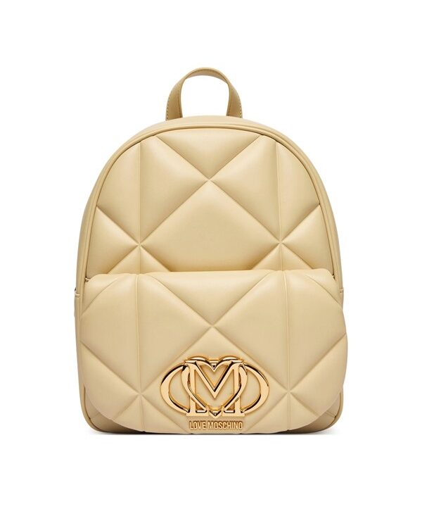 MOSCHINO - Zaino pu embossed burro