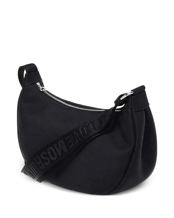 MOSCHINO - Borsa pu grs nero galv.nikel