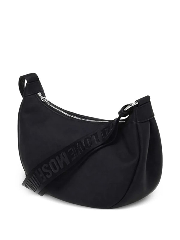 MOSCHINO - Borsa pu grs nero galv.nikel