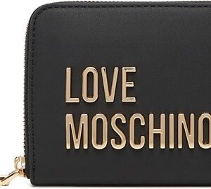 MOSCHINO - Portafoglio grs pu nero+galv.oro