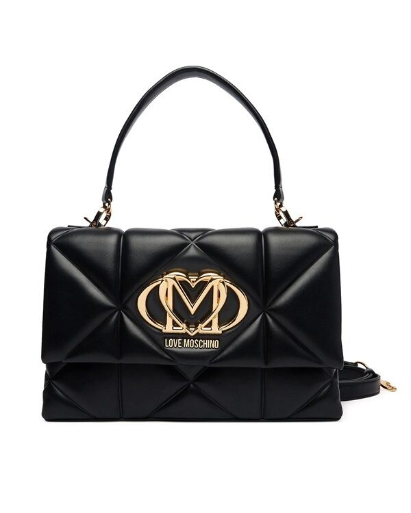 MOSCHINO - Borsa pu embossed nero