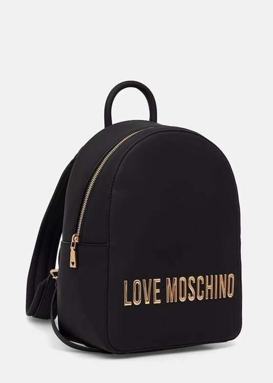 MOSCHINO - Zaino pu grs nero galv.oro