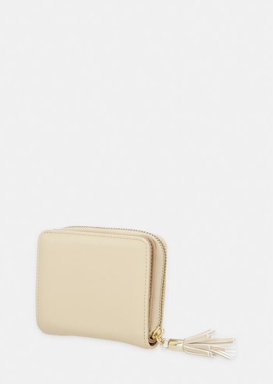 MOSCHINO - Portafoglio pu grs avorio