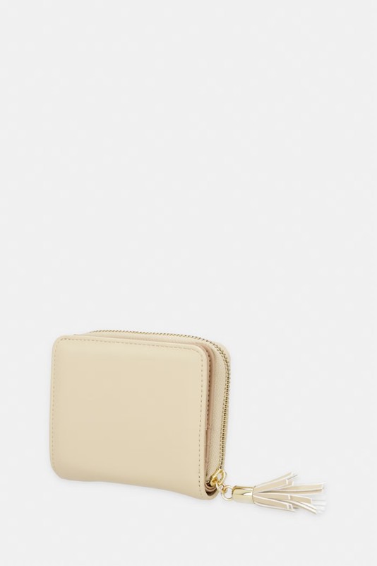 MOSCHINO - Portafoglio pu grs avorio