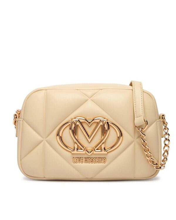 MOSCHINO - Borsa pu embossed burro