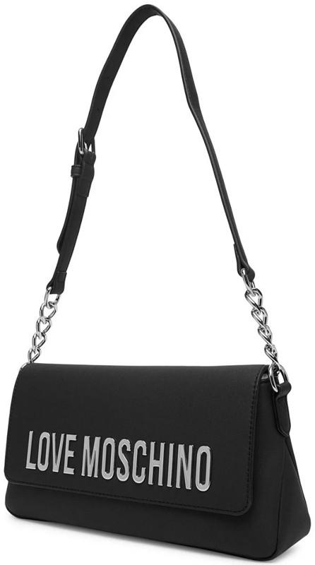 MOSCHINO - Borsa pu grs nero galv.nikel