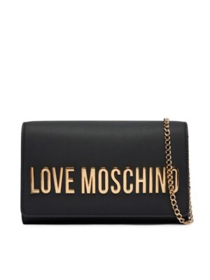 MOSCHINO - Borsa pu grs nero galv.oro