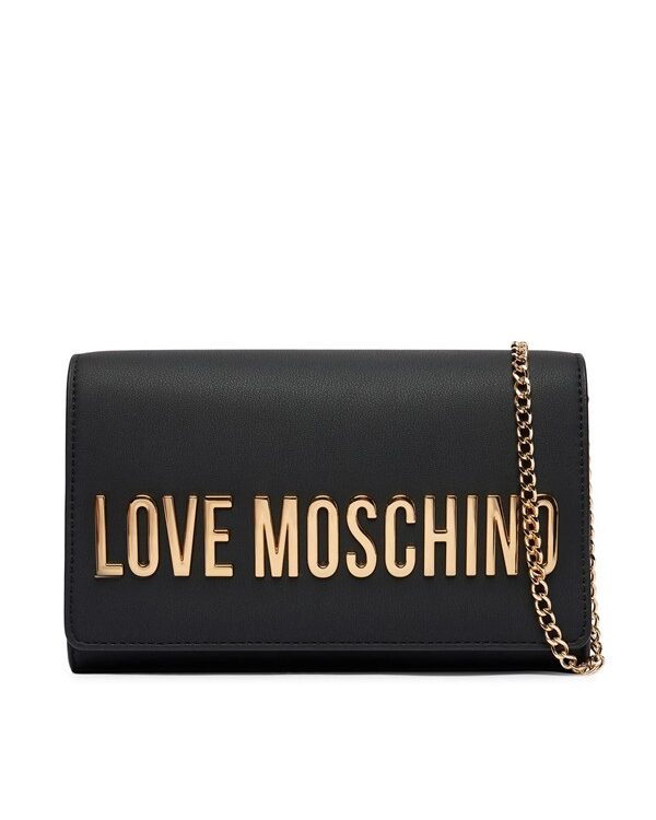 MOSCHINO - Borsa pu grs nero galv.oro