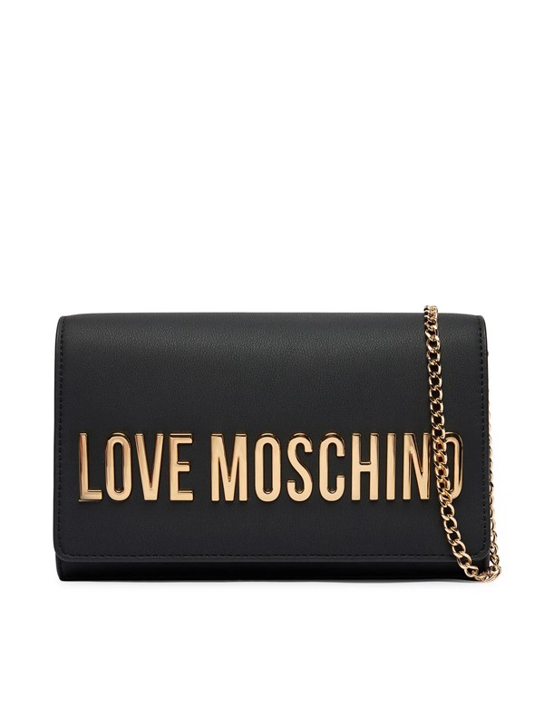 MOSCHINO - Borsa pu grs nero galv.oro