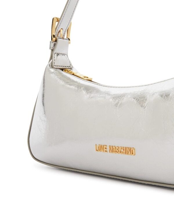 MOSCHINO - Borsa pu laminato argento