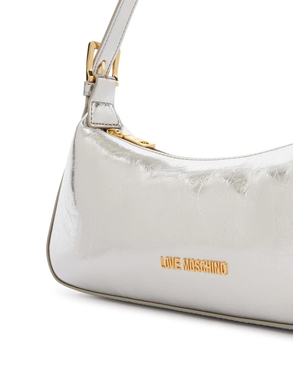 MOSCHINO - Borsa pu laminato argento
